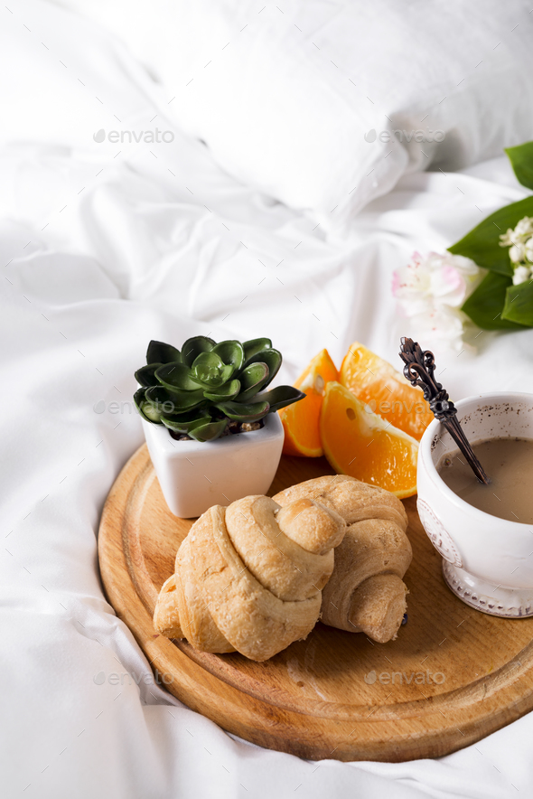 Breakfast in bed Morning - Stock Photo - Images