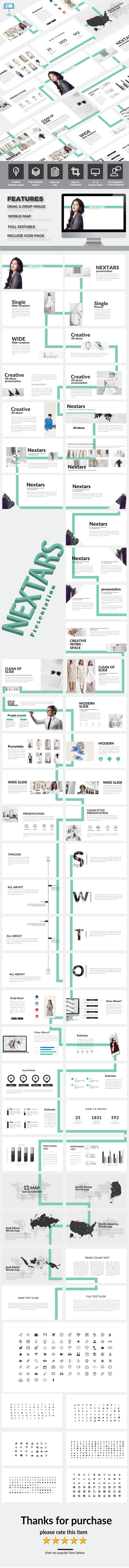 Nextars - Clean Keynote Multipurpose Template - Keynote Templates Presentation Templates