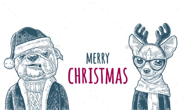 GraphicRiver Dog Santa Claus in Hat 20991919 GraphicRiver Dog Santa Claus in Hat 20991919