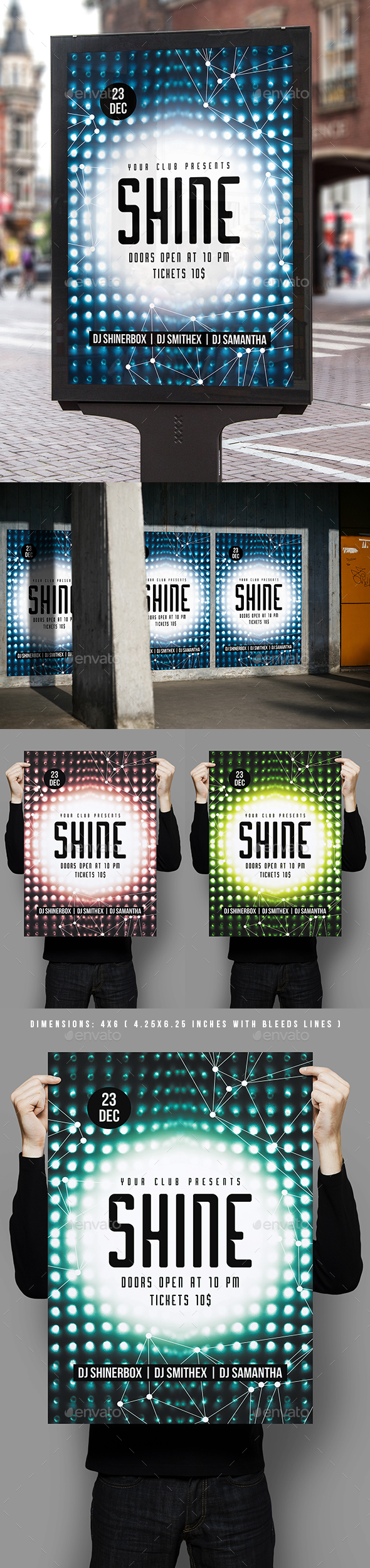 Shine Party Poster Template - Clubs & Parties Events