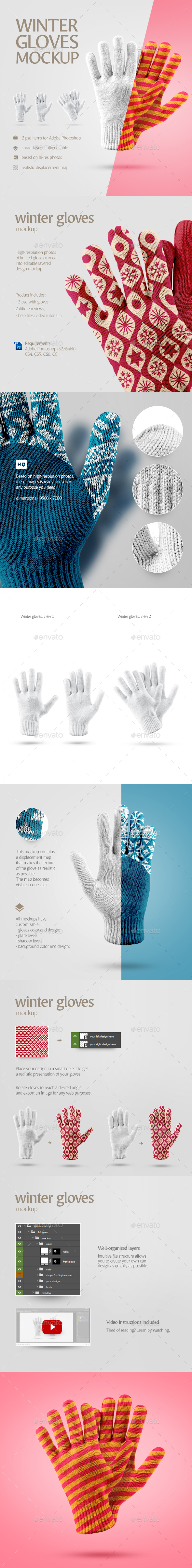 GraphicRiver Winter Gloves Mockup 20992805 GraphicRiver Winter Gloves Mockup 20992805