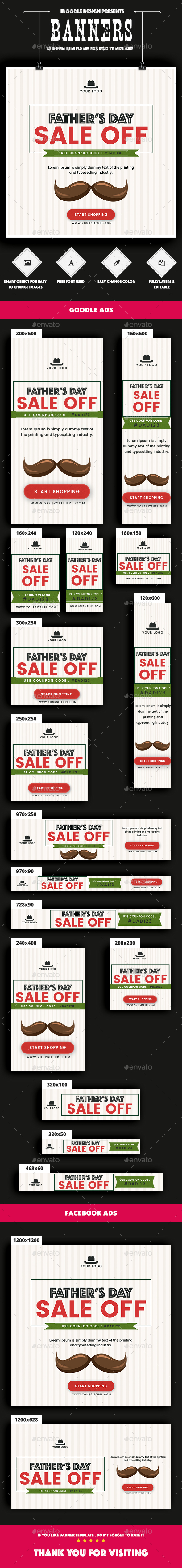 Father’s Day Banners Ad - Banners & Ads Web Elements