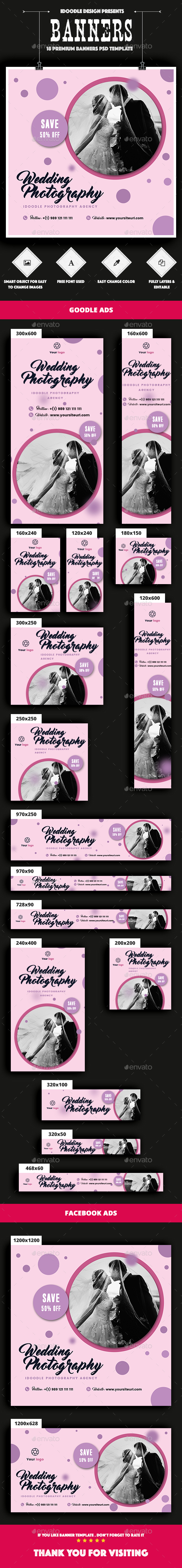 GraphicRiver Wedding Photography Banners Ads 20992958