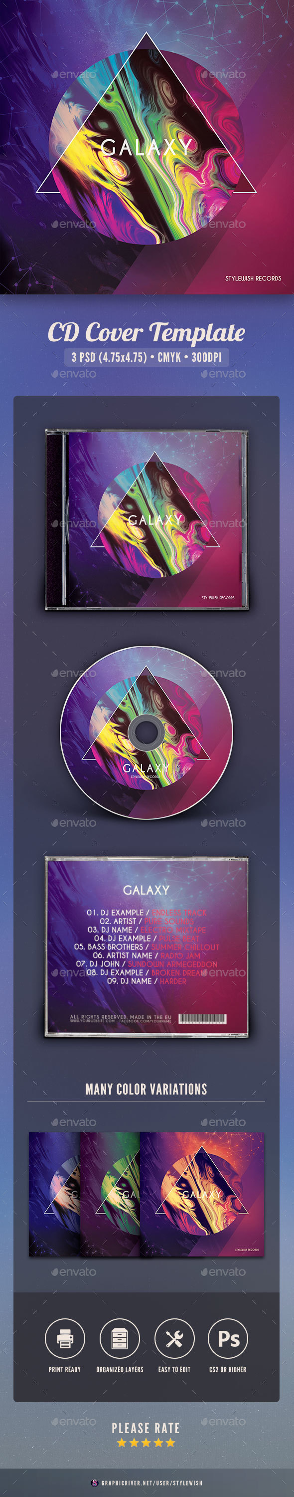 Galaxy CD Cover Artwork by styleWish | GraphicRiver