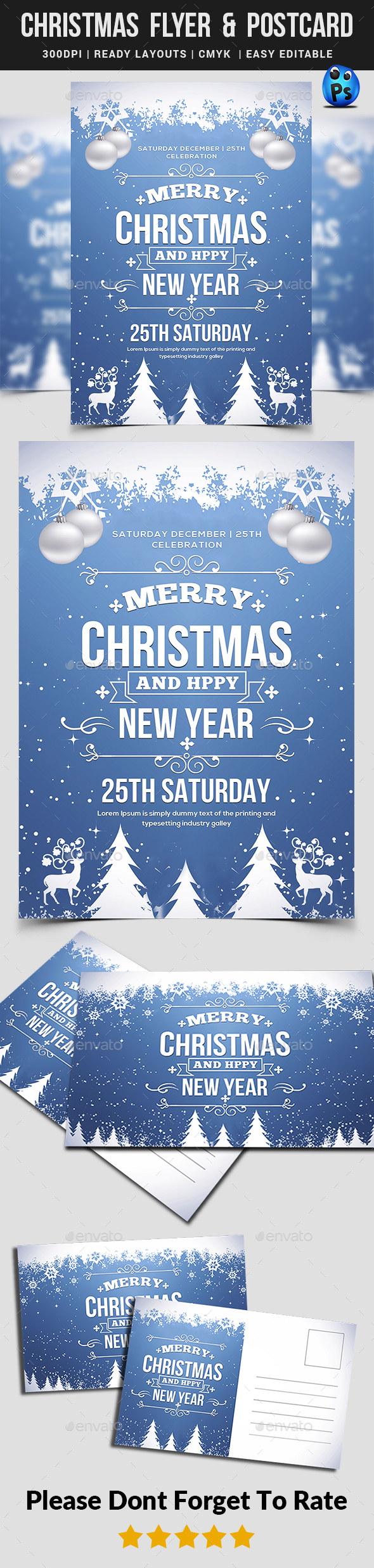 Christmas Flyer Postcard Templates - Events Flyers