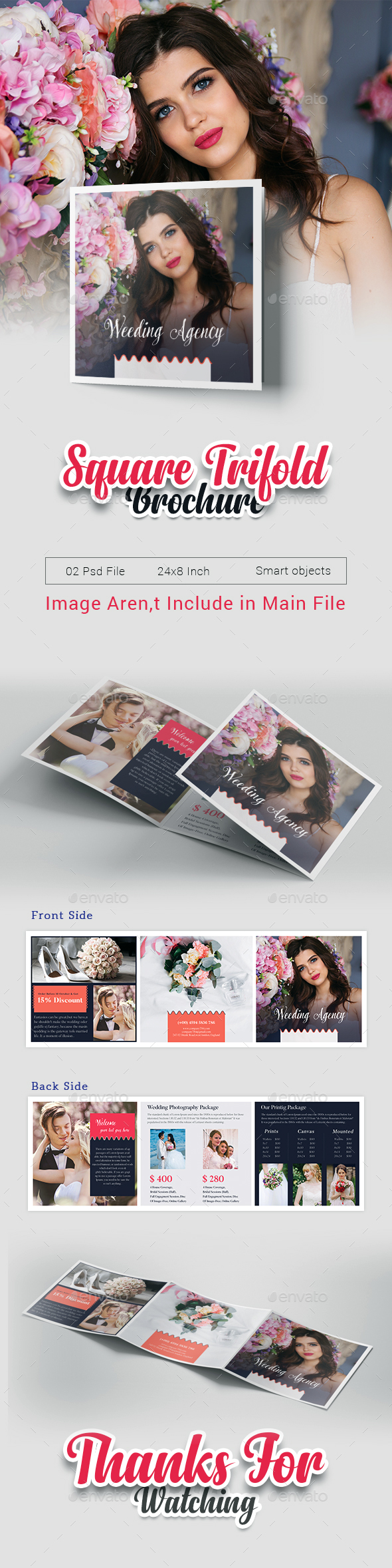 GraphicRiver Wedding Square Trifold 20968776 GraphicRiver Wedding Square Trifold 20968776