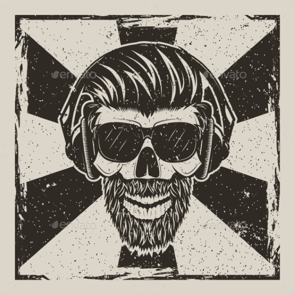 GraphicRiver Skull Music Hipster Vector Vintage Grunge Design 20993627 GraphicRiver Skull Music Hipster Vector Vintage Grunge Design 20993627