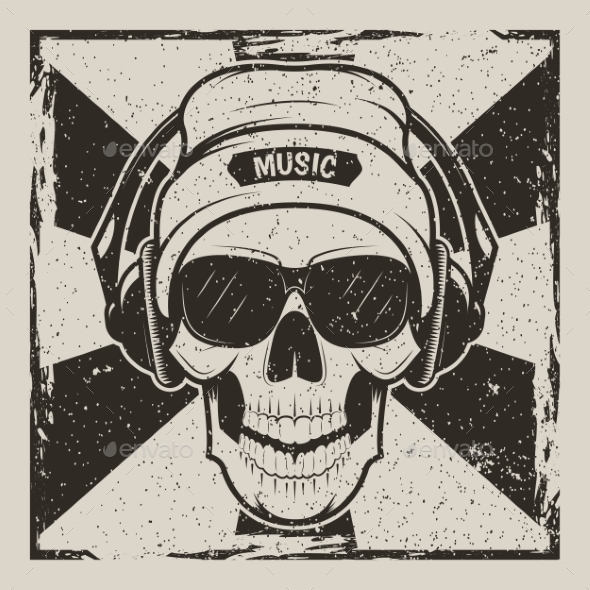 GraphicRiver Skull Music Vector Vintage Grunge Design 20993633 GraphicRiver Skull Music Vector Vintage Grunge Design 20993633