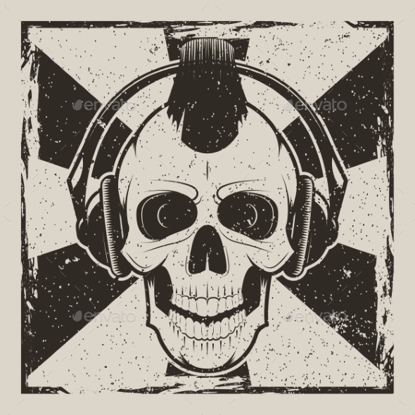 GraphicRiver Skull Music Punk Vector Vintage Grunge Design 20993639 GraphicRiver Skull Music Punk Vector Vintage Grunge Design 20993639