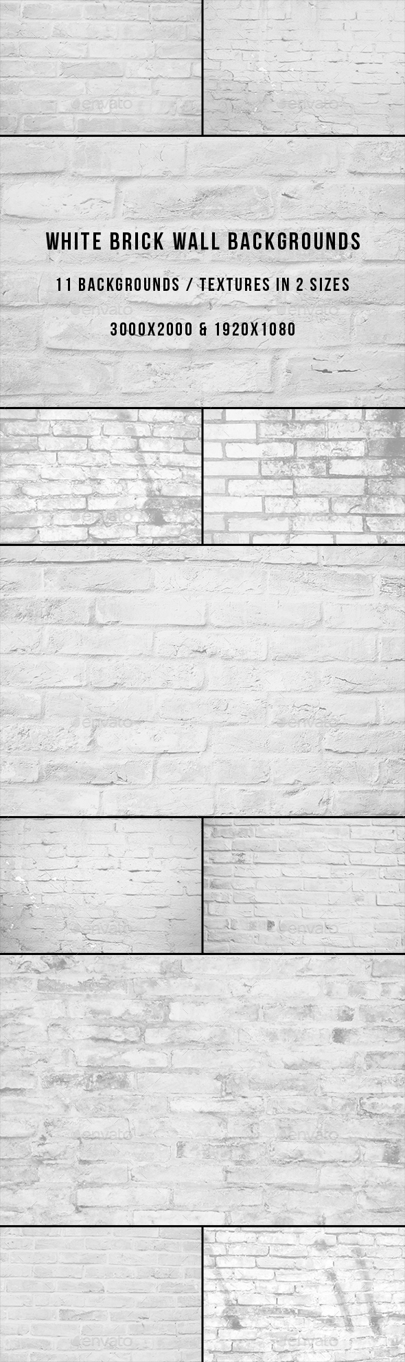 GraphicRiver White Brick Wall Backgrounds 20994417