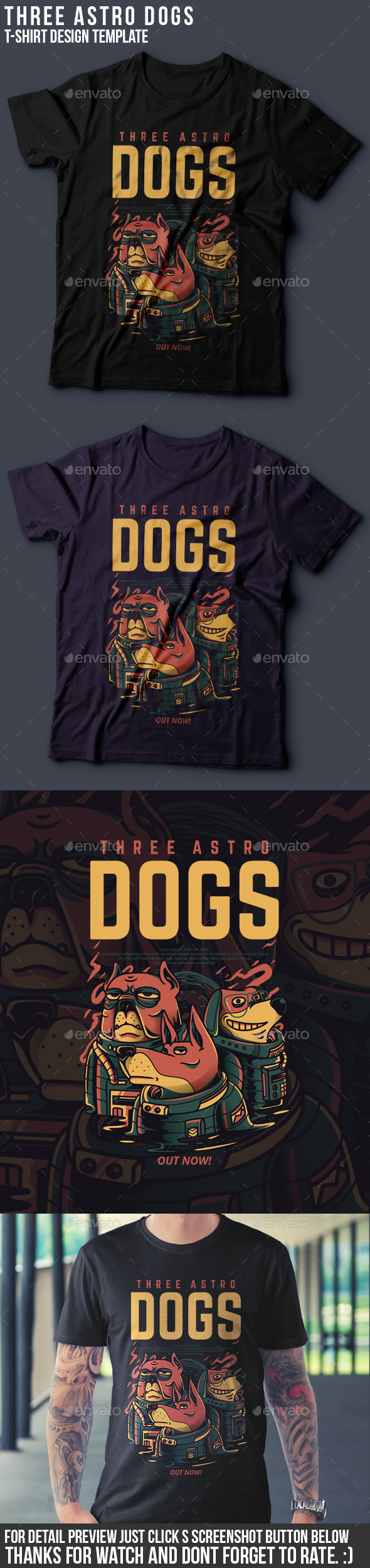 GraphicRiver Three Astro Dogs T-Shirt Design 20994952 GraphicRiver Three Astro Dogs T-Shirt Design 20994952