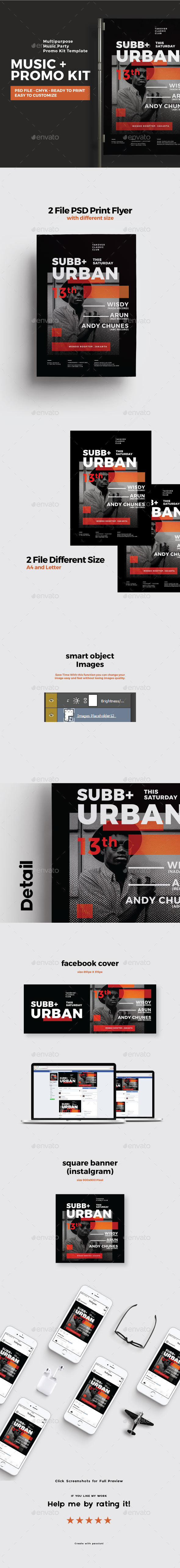 Music Event Promotion Kit (Flyers & Social Media) - Events Flyers