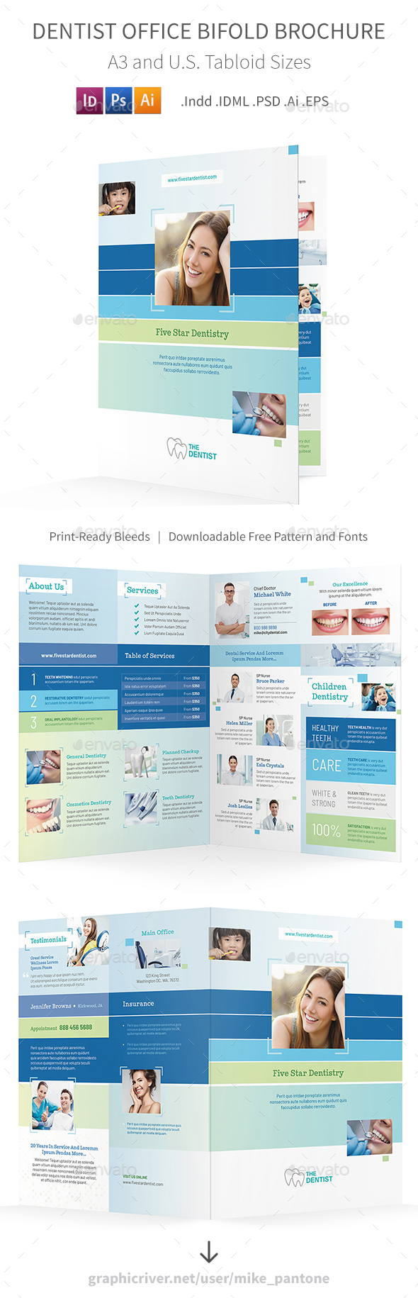 GraphicRiver Dentist Office Bifold Halffold Brochure 5 20995793 GraphicRiver Dentist Office Bifold Halffold Brochure 5 20995793