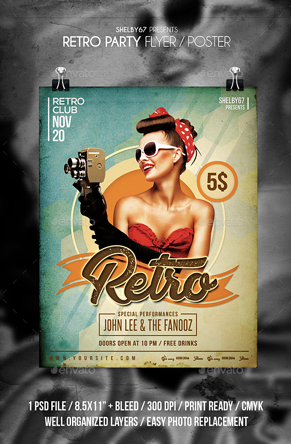 GraphicRiver Retro Party Flyer 20996679 GraphicRiver Retro Party Flyer 20996679