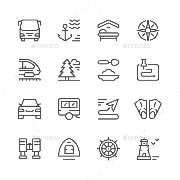 GraphicRiver Set Line Icons of Travel 20996698 GraphicRiver Set Line Icons of Travel 20996698