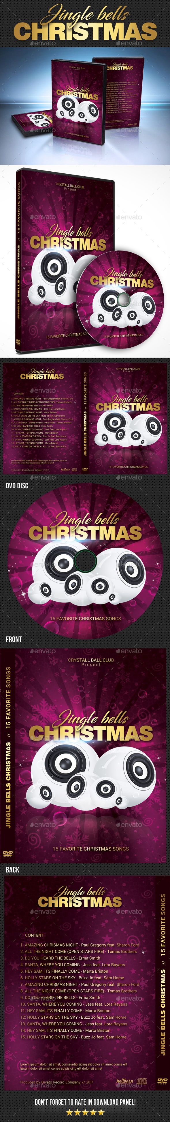 Christmas Bells DVD Cover Template - CD & DVD Artwork Print Templates
