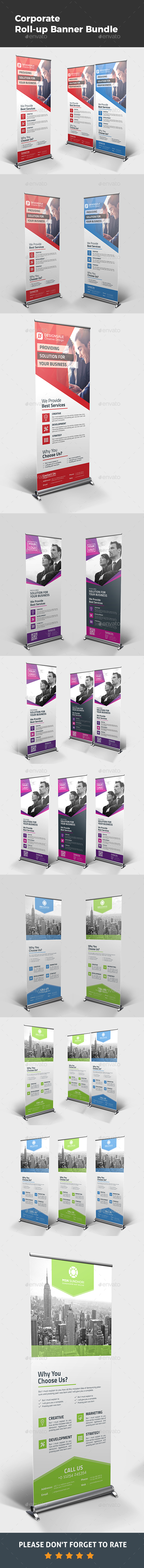 Roll-up Banner Bundle 3 in 1 - Signage Print Templates