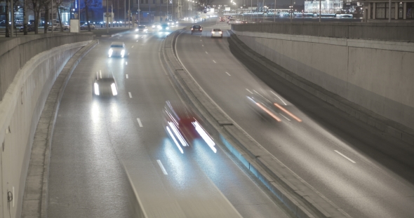 Traffic in the City Evening