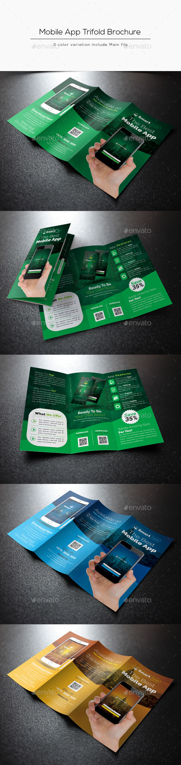 Mobile App Tri-Fold Brochure - Corporate Brochures