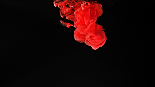 Red Ink Splash on Black Background