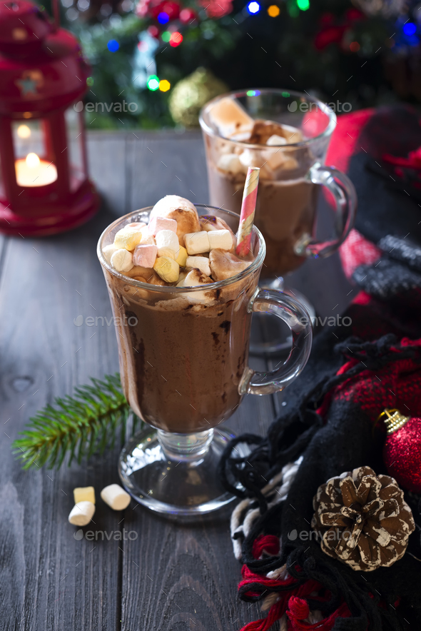 Hot chocolate with marshmallows - Stock Photo - Images