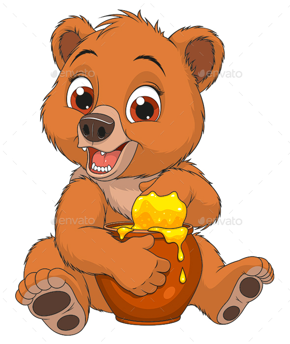 GraphicRiver Bear with a Pot of Honey 20998311 GraphicRiver Bear with a Pot of Honey 20998311