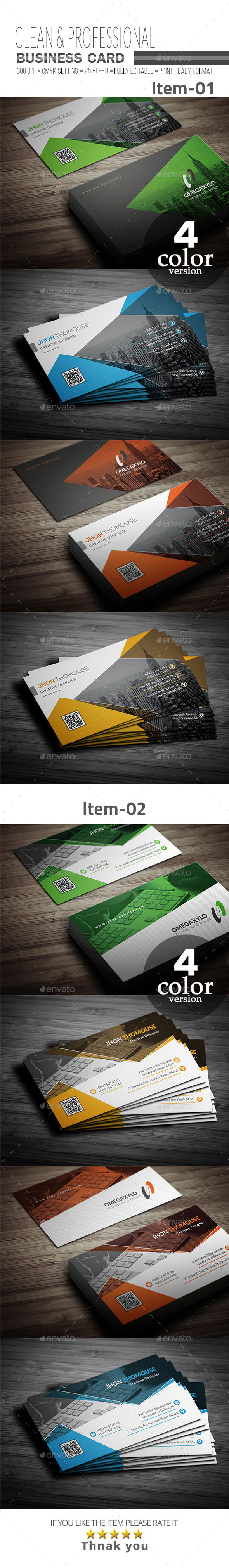 Business Card Bundle 2 In 1 - Corporate Business Cards
