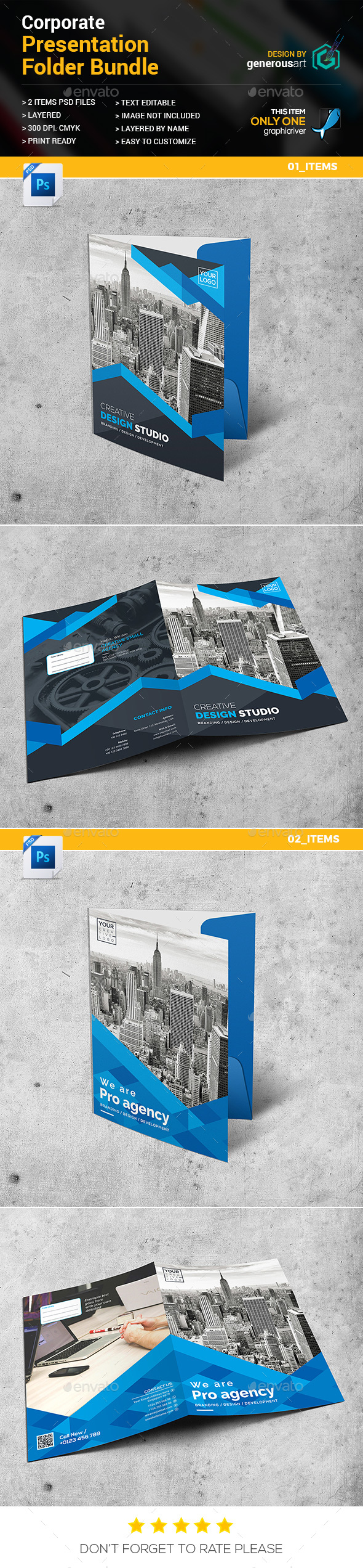 Presentation Folder Bundle 2 in 1 - Stationery Print Templates