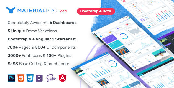 MaterialPro - Bootstrap 4 Admin Template + Angular 5 Starter Kit - Admin Templates Site Templates