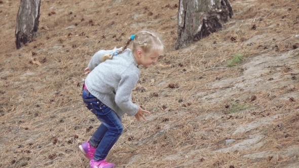 Girl Child Runs Through the Forest