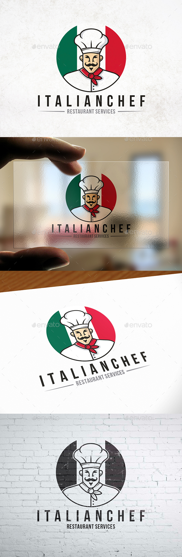 Italian Chef Mascot Logo - Humans Logo Templates