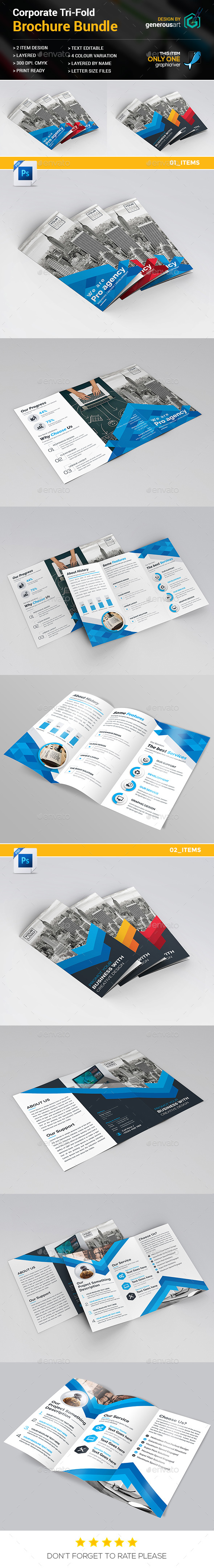 Tri-fold Bundle_2 in 1 - Brochures Print Templates