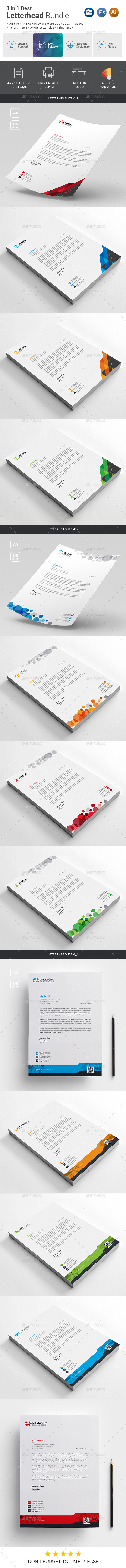 GraphicRiver Letterhead Bundle 3 in 1 21002663 GraphicRiver Letterhead Bundle 3 in 1 21002663