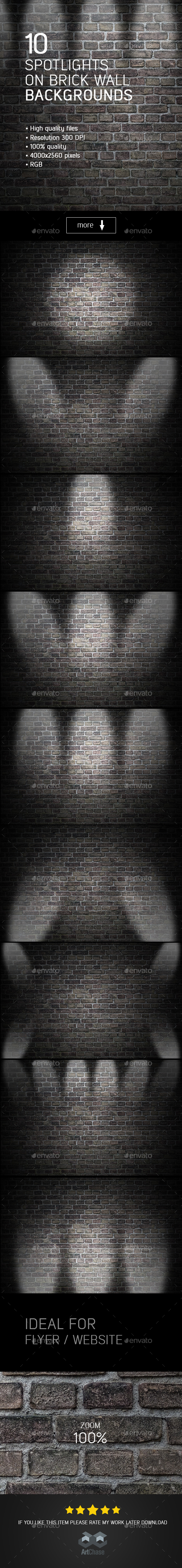 GraphicRiver 10 Spotlights on Brick Wall Backgrounds 21002666