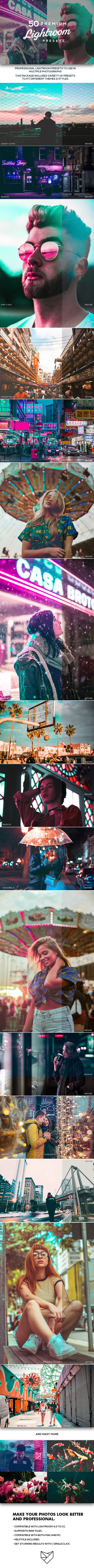 50 Premium Lightroom Presets - Cinematic Lightroom Presets