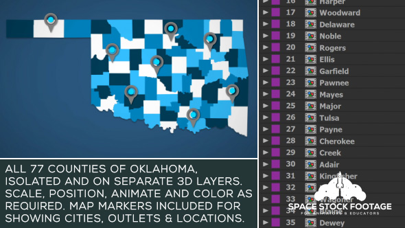 Oklahoma Map Kit - VideoHive 21004647
