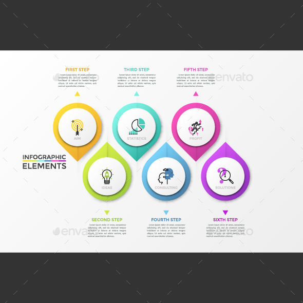 6-Arrows Inforaphic Timeline - Infographics