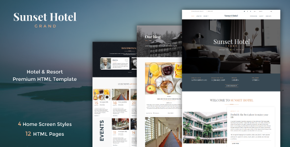 Sunset Hotel - Hotel & Resort Responsive HTML5 Template - Travel Retail