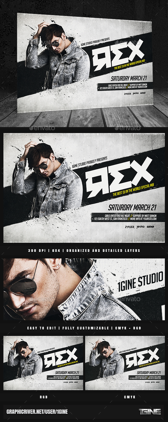 GraphicRiver DJ Electro Horizontal Flyer Template 20984234 GraphicRiver DJ Electro Horizontal Flyer Template 20984234