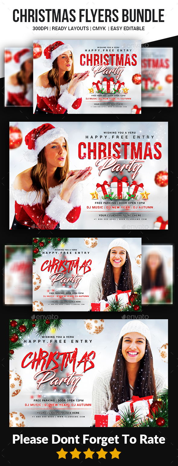 Christmas Party Flyers Bundle - Events Flyers