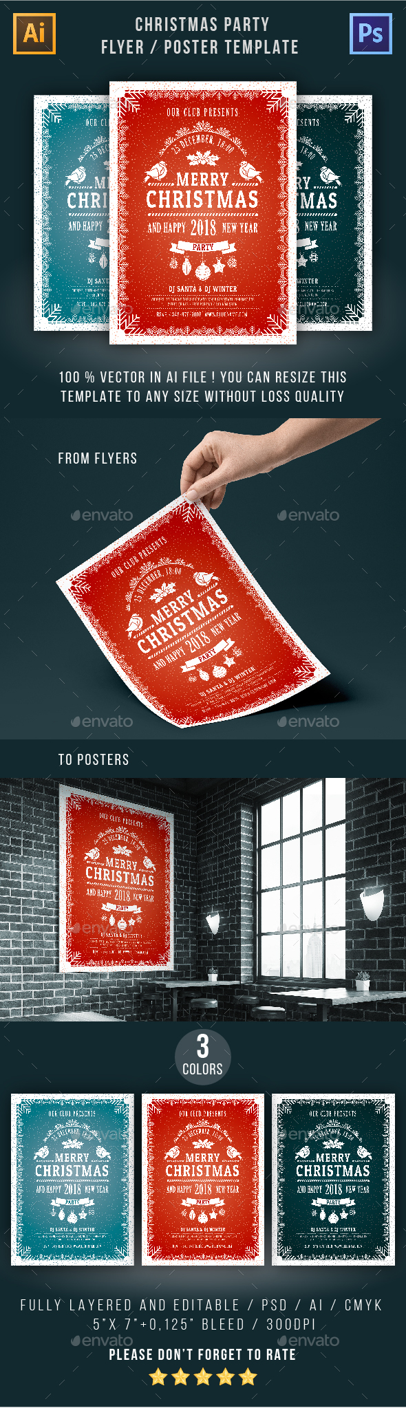 Christmas Party Flyer, Poster Or Invitation - Clubs & Parties Events