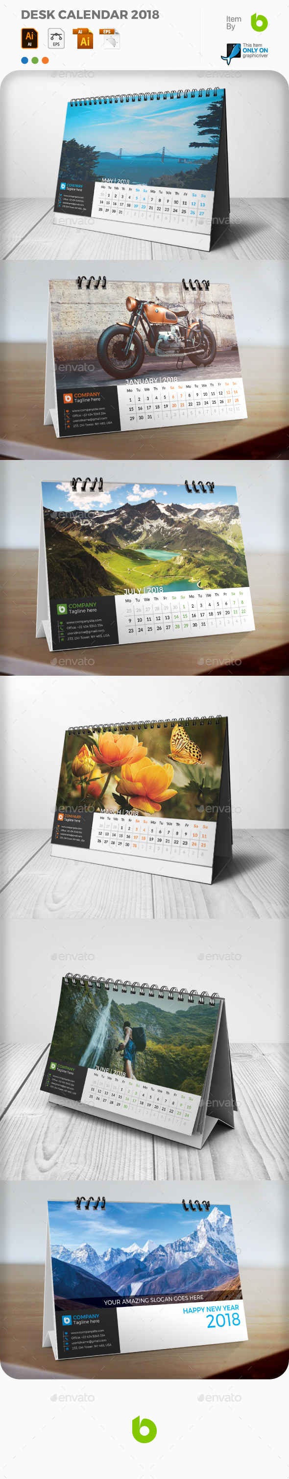 Desk Calendar 2018 - Calendars Stationery