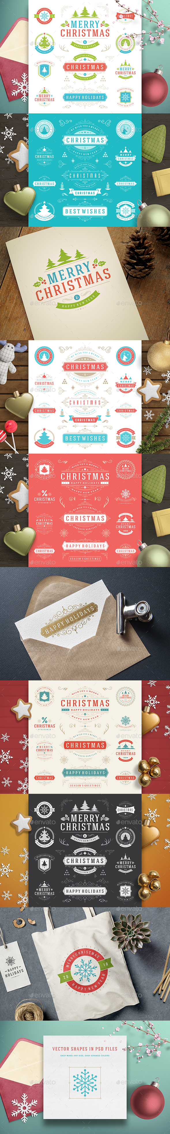Christmas 30 Labels and Badges - Badges & Stickers Web Elements