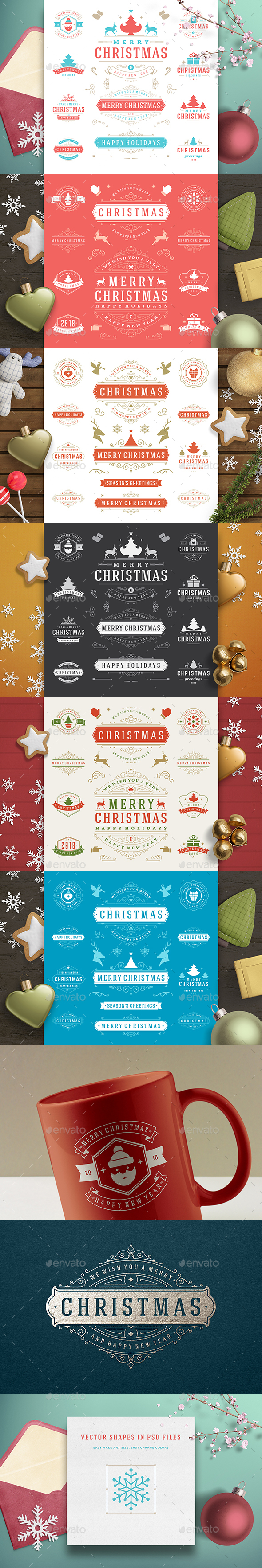 Christmas 30 Labels and Badges - Badges & Stickers Web Elements