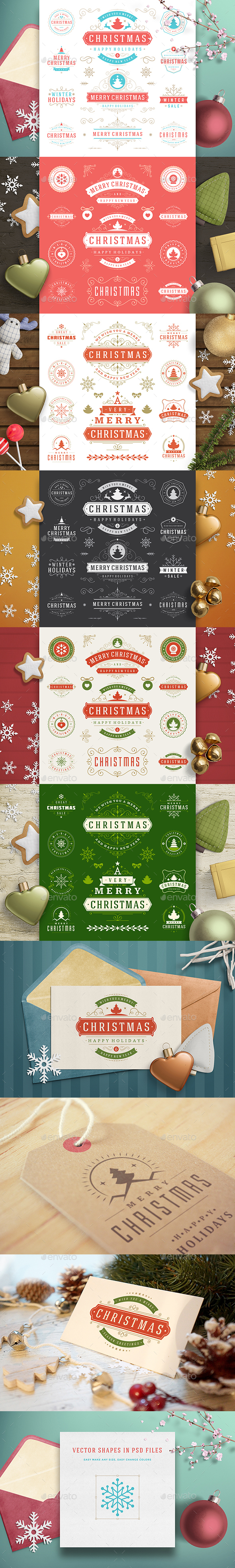 Christmas 30 Labels and Badges - Badges & Stickers Web Elements