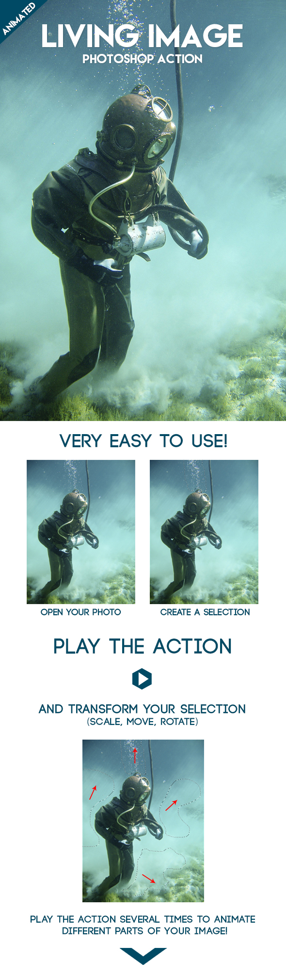 Animated Living Image Photoshop Action - Photo Effects Actions