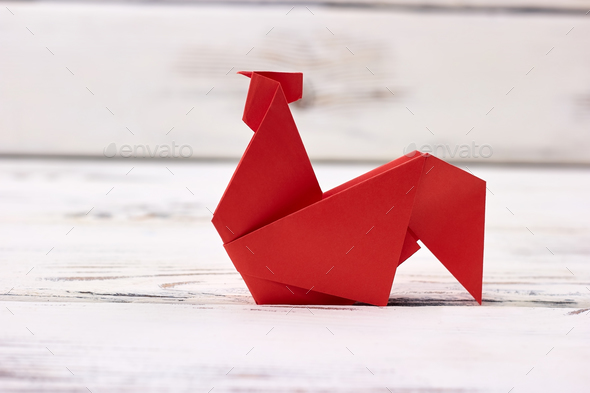 Simplified rooster origami model