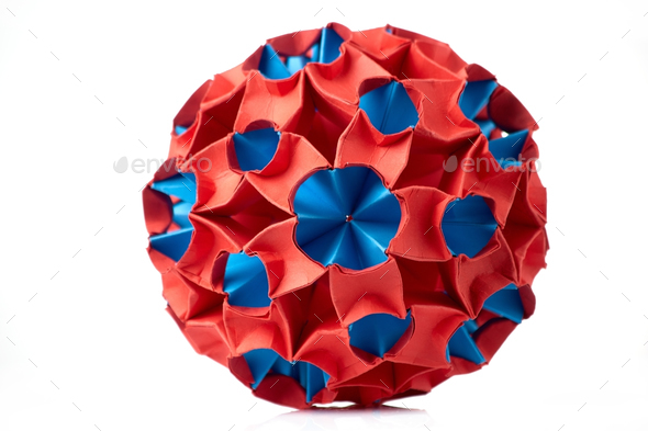 Red and blue paper art