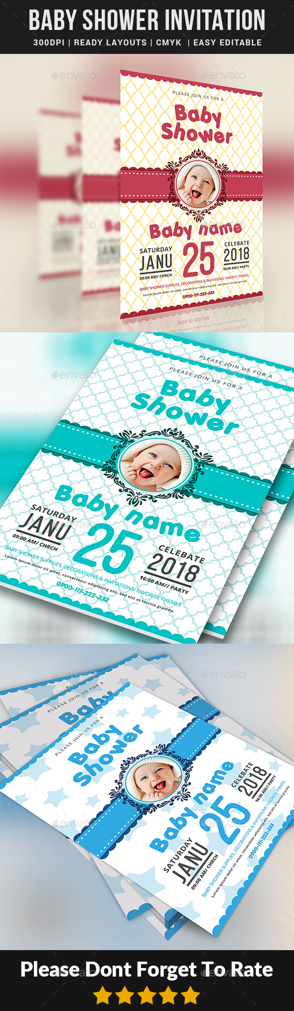 GraphicRiver Baby Shower Invitation Templates 21008280 GraphicRiver Baby Shower Invitation Templates 21008280