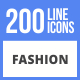 200 Fashion Filled Line Icons